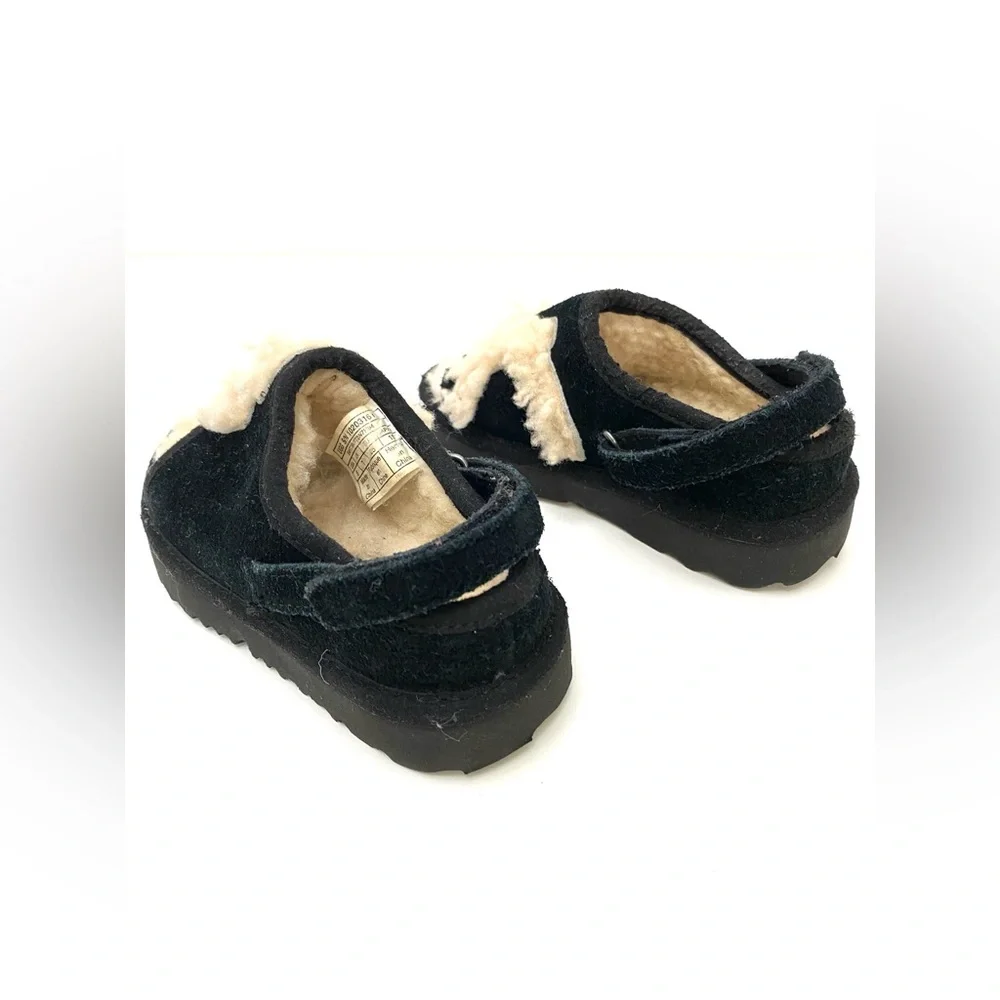 UGG Australia Toddler Black/Tan Fluff Yeah Open Toe Slide